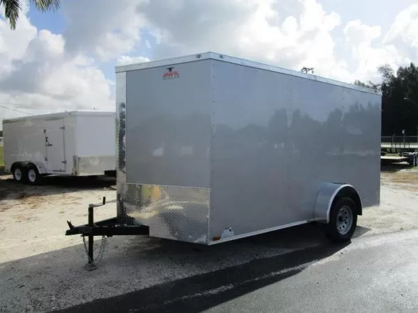 7x12 V Nose Single Axle Enclosed Trailer